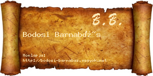 Bodosi Barnabás névjegykártya